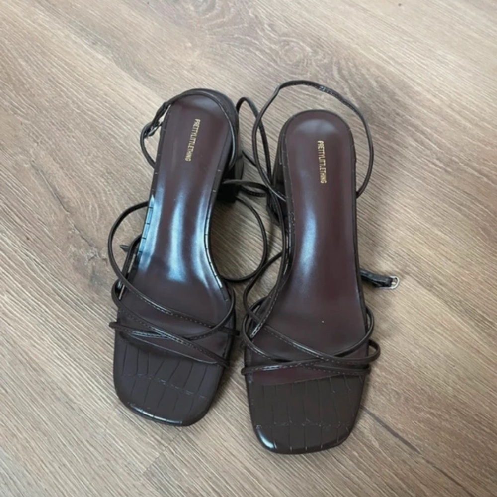 PrettyLittleThing Chocolate Strappy Heels